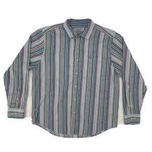 Men's Tommy Bahama Island Zone Long Sleeve Button Down Shirt Multicolor Stripe L